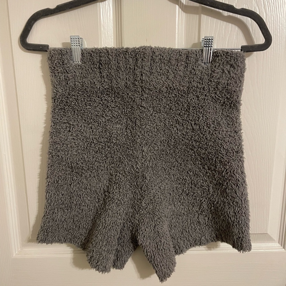 SKIMS Cozy Knit Green/Gray Shorts
